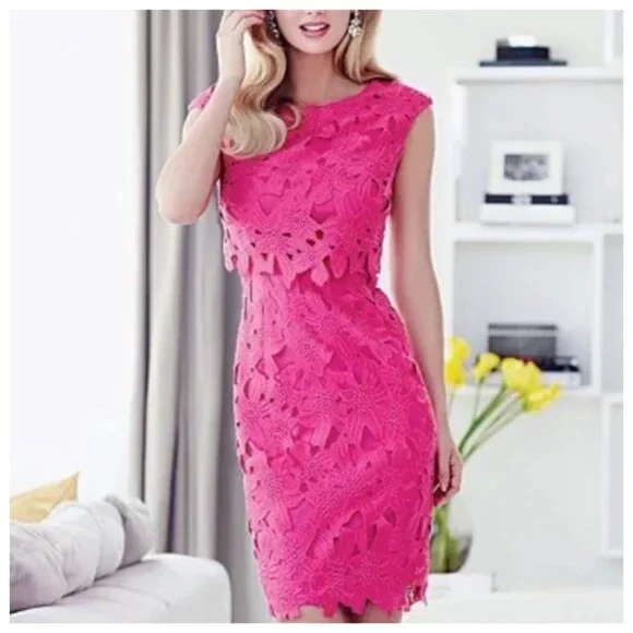 ANTONIO MELANI | Dresses | Antonio Melani Cora Floral Lace Sheath Dress  Pink Size | Poshmark